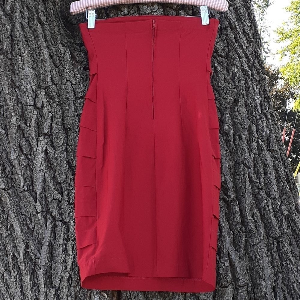 Ruby Rox Red Strapless Bandage Bodycon Dress‎ Small - Picture 3 of 5